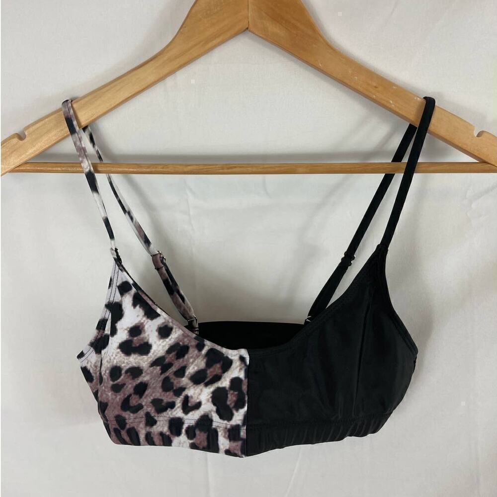 Shein Color Block animal print swim top size medium